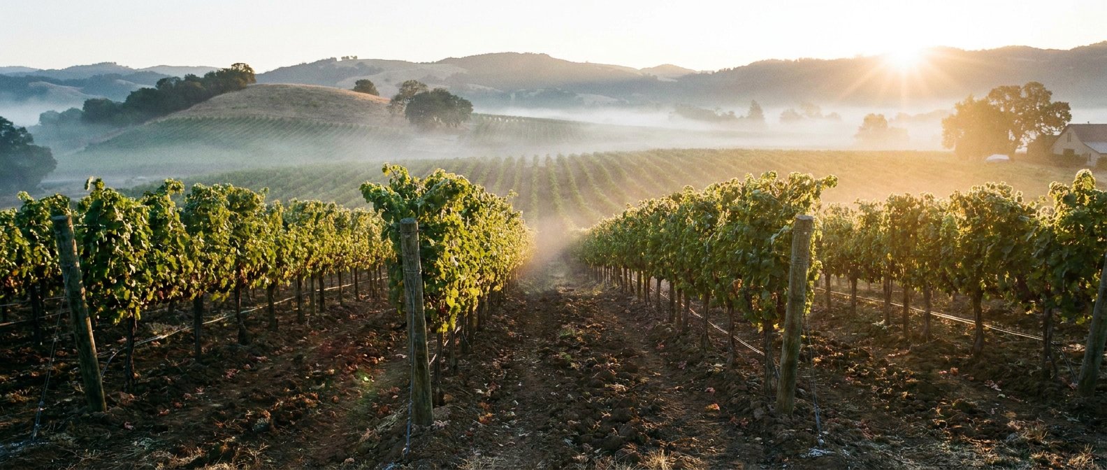 Vines at first light, Block 7, soil at field capacity, canopy still cool
