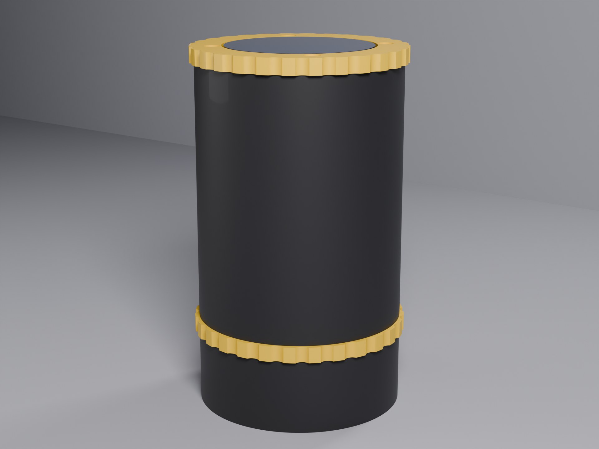 TerraCast sensor node, sealed cylindrical enclosure with knurled grip caps